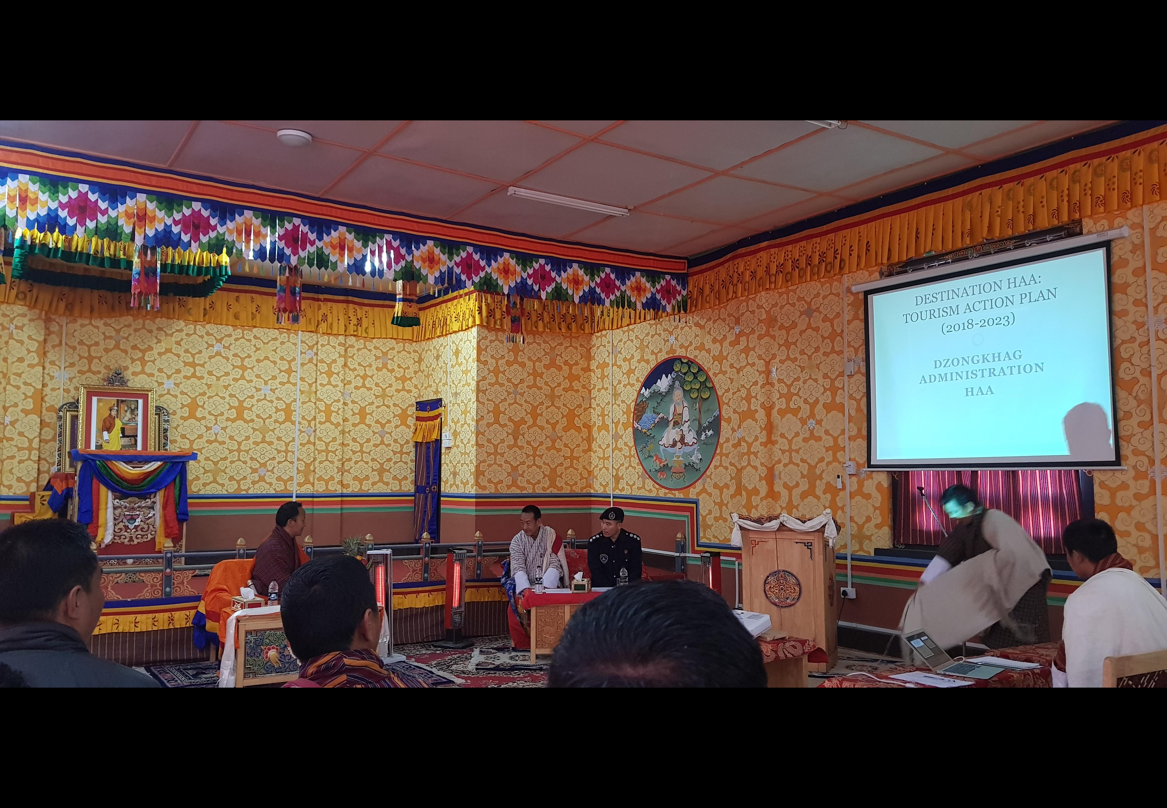 His Excellency was presented with the tourism promotion in Haa by the Dzongkhag Planning Officer